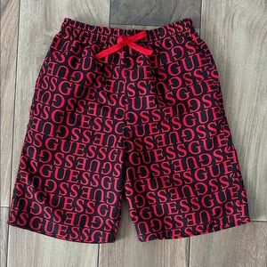 Guess Kids Black and Red Patterned Shorts